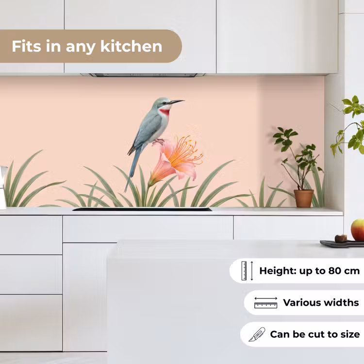 Vogel - Bloem - Natuur - Roze keuken achterwand 2 middel -sfeer4_UK