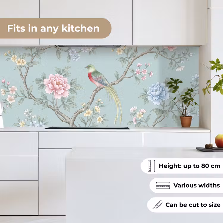 Vogel - Bloemen - Kleurrijk keuken achterwand 2 middel -sfeer4_UK