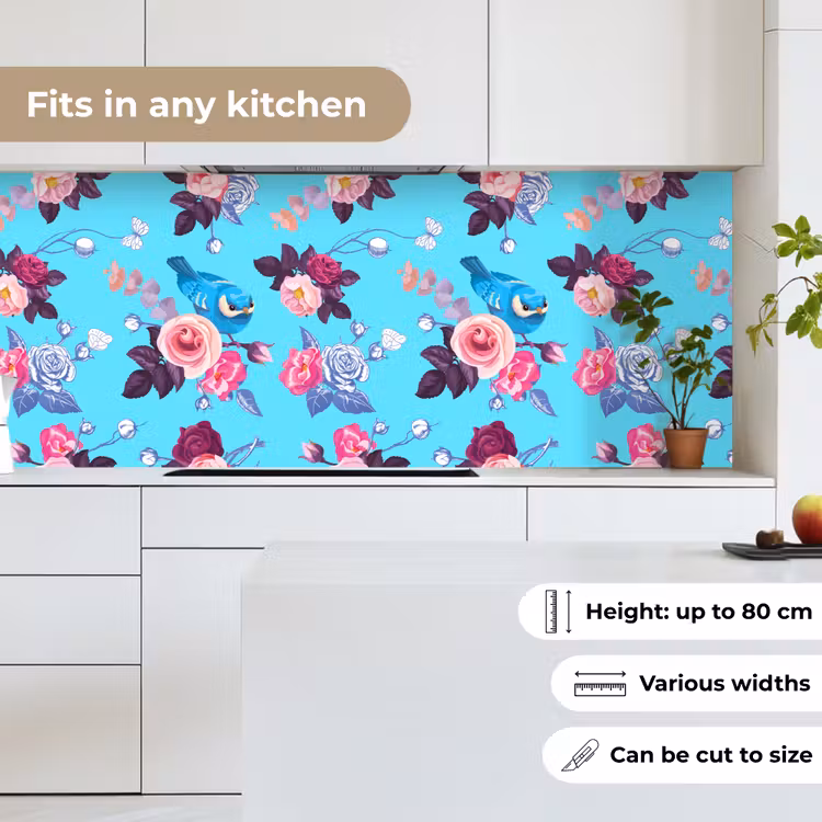Vogel - Bloemen - Patronen keuken achterwand 2 middel 871 -sfeer4_UK