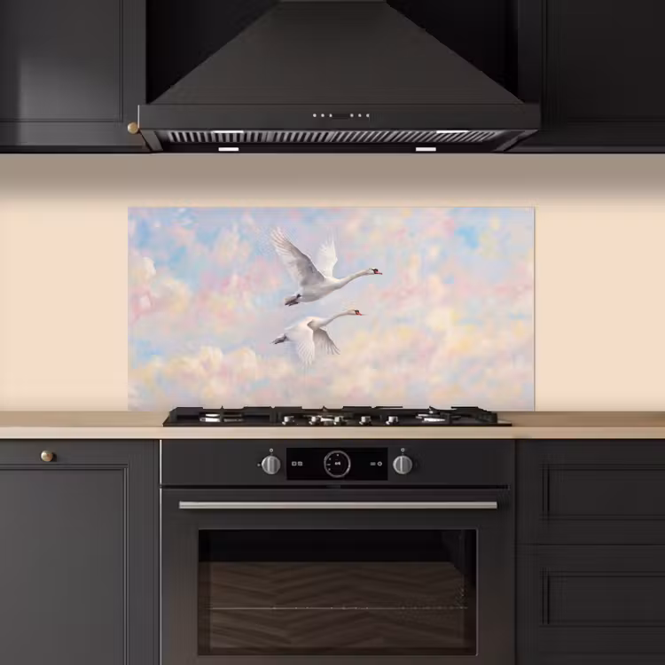 Vogel - Vliegend - Lucht - Modern - Pastel keuken achterwand spatscherm middel -sfeer1