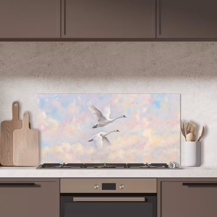 Vogel - Vliegend - Lucht - Modern - Pastel keuken achterwand spatscherm middel -sfeer2