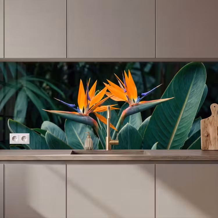 Paradijsvogel - Bloem - Exotisch keuken achterwand 2 middel zz_3dshopping