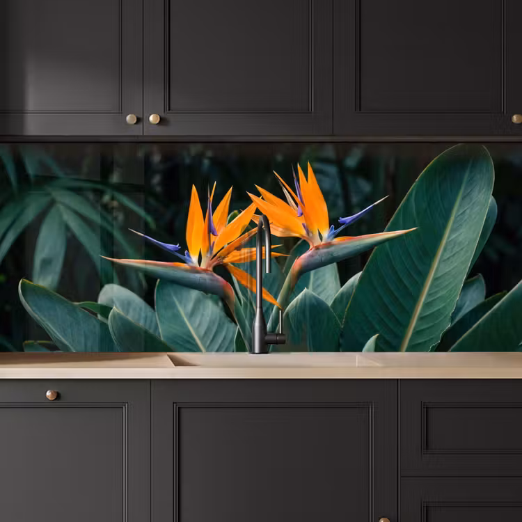 Paradijsvogel - Bloem - Exotisch keuken achterwand 2 middel -sfeer1