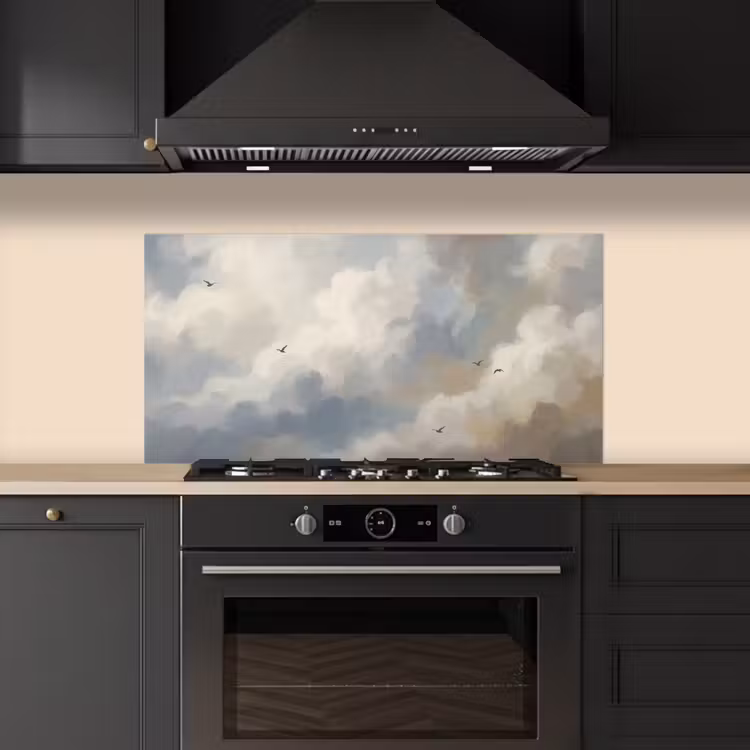 Vogel - Wolken - Natuur - Modern - Grijs keuken achterwand spatscherm middel -sfeer1