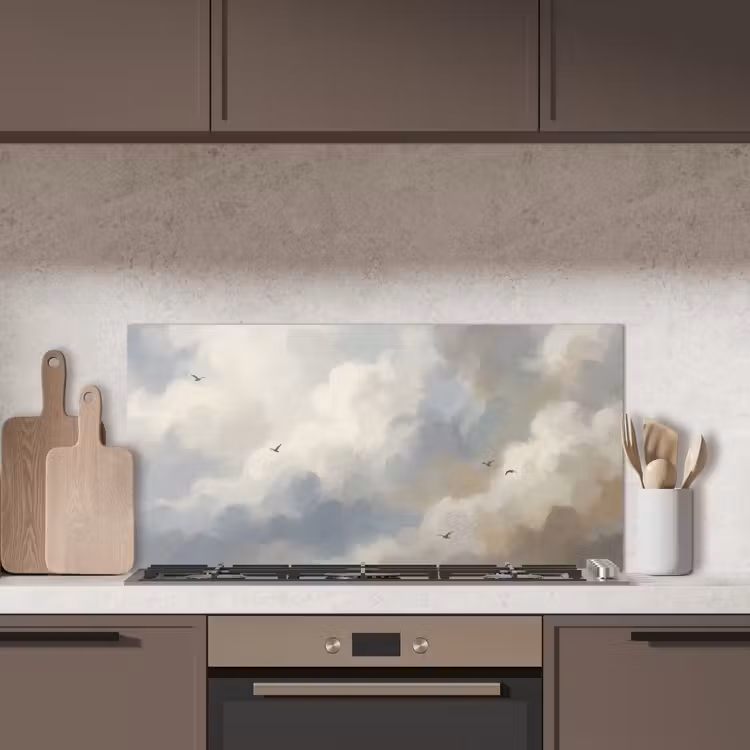 Vogel - Wolken - Natuur - Modern - Grijs keuken achterwand spatscherm middel -sfeer2