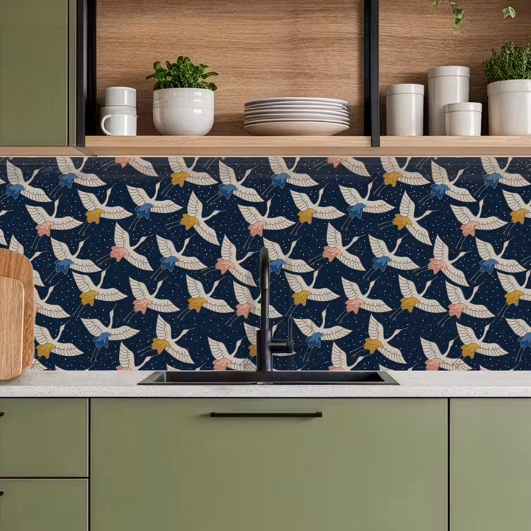 Vogels - Nacht - Japan - Patronen keuken achterwand 2 middel 871 -sfeer3