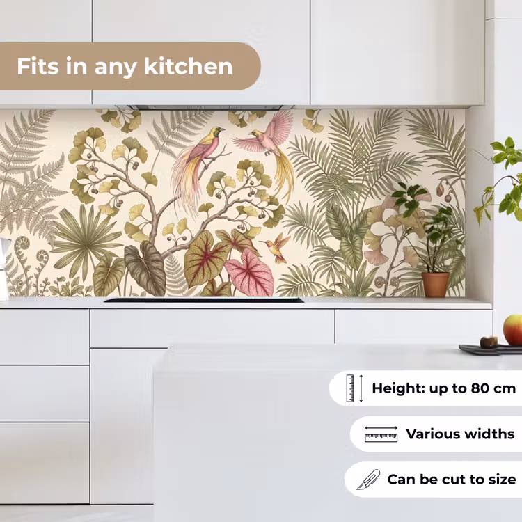 Vogels - Tropisch - Botanisch - Roze keuken achterwand 2 middel -sfeer4_UK
