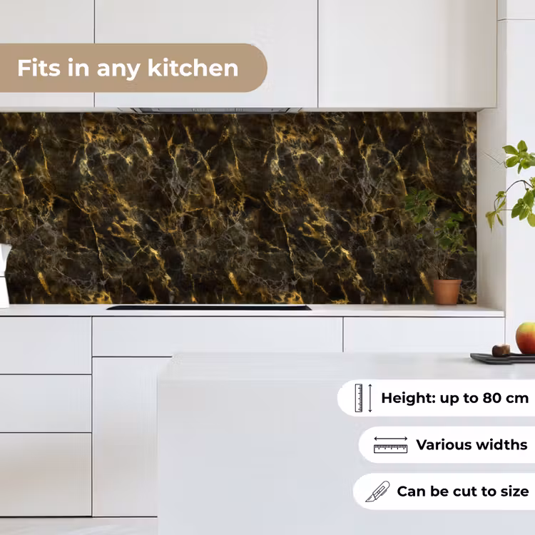 Zwart - Marmer - Goud keuken achterwand 2 middel 871 -sfeer4_UK