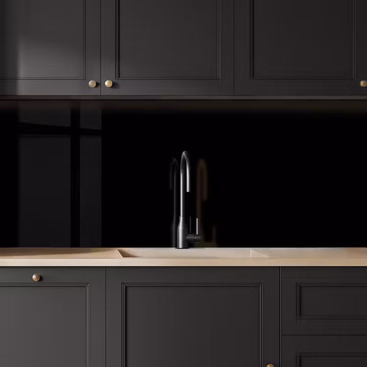 Zwart - Effen kleur keuken achterwand 2 middel 871 -sfeer1
