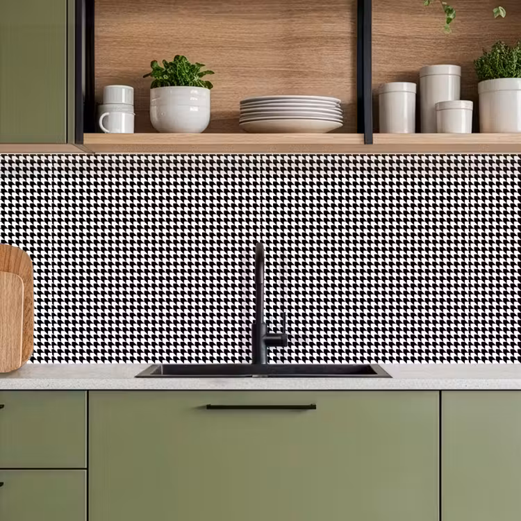 Zwart - Wit - Design - Geometrie - Patroon keuken achterwand 2 middel 871 -sfeer3