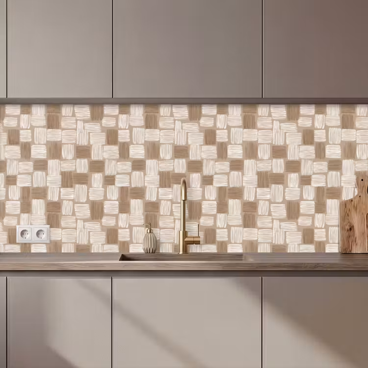 Blok - Patroon - Bruin keuken achterwand 2 middel 871 zz_3dshopping