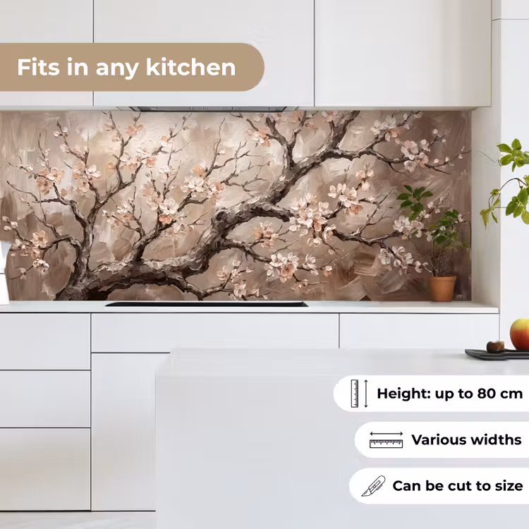 Bloesem - Takken - Schilderij - Beige - Serene keuken achterwand 2 middel -sfeer4_UK