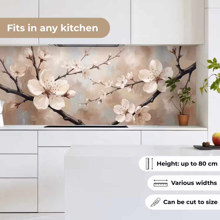 Bloesem - Takken - Schilderij - Beige - Serene keuken achterwand 2 middel -sfeer4_UK
