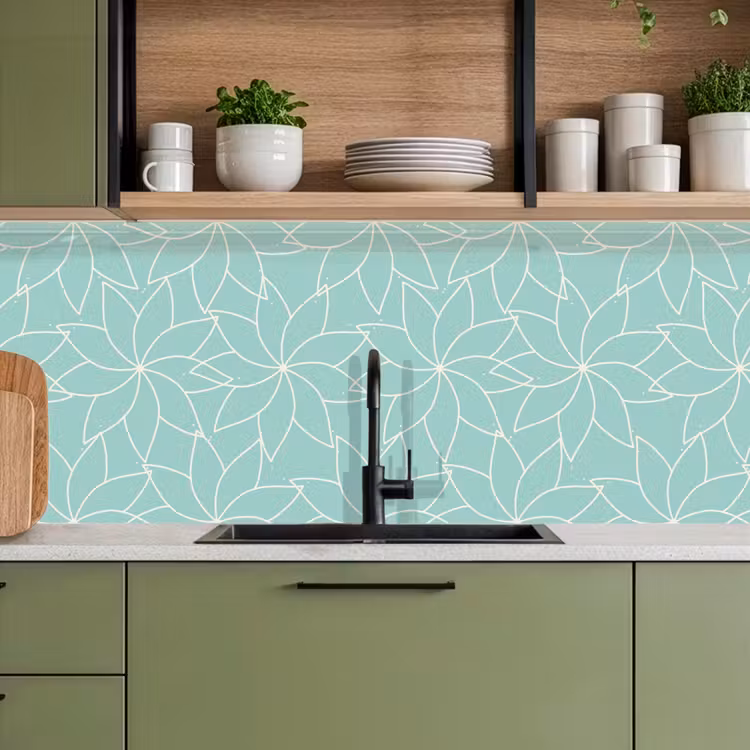 Blauw - Mandala - Design keuken achterwand 2 middel 871 -sfeer3