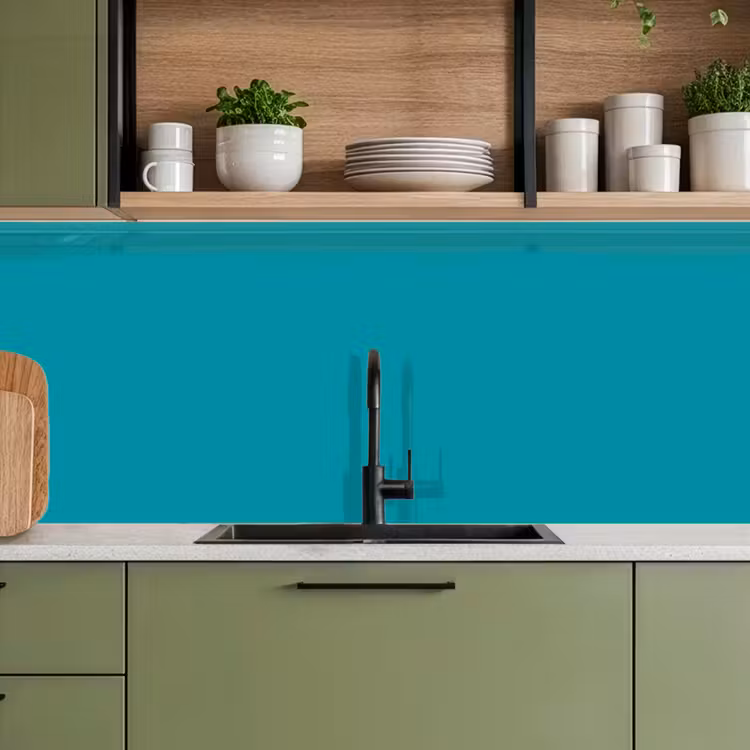 Blauw - Effen kleur keuken achterwand 2 middel 871 -sfeer3