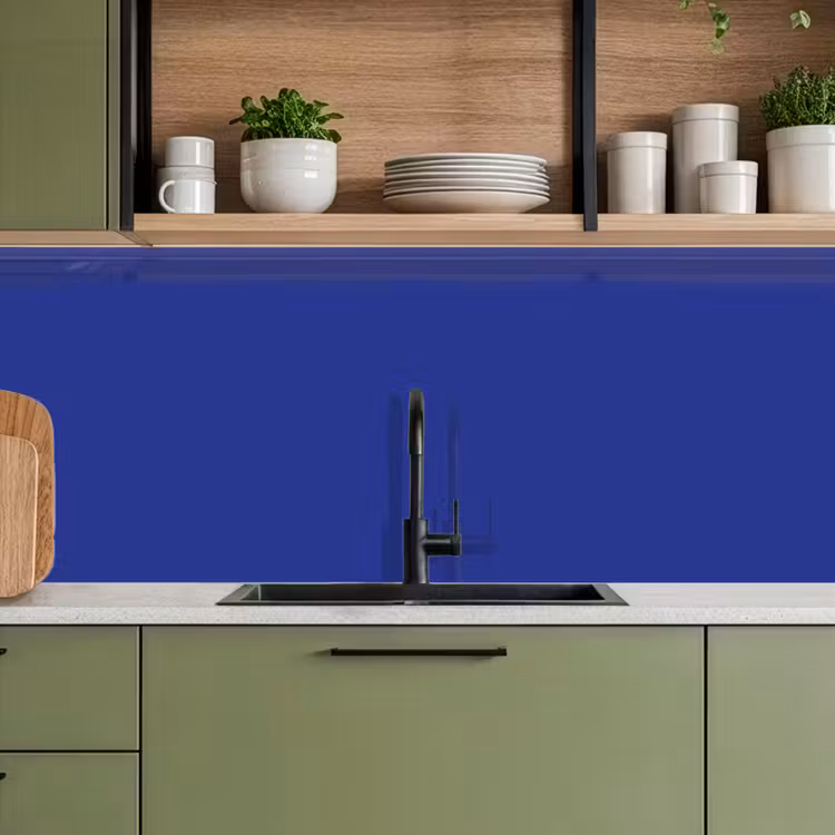 Blauw - Effen kleur - Donkerblauw keuken achterwand 2 middel 871 -sfeer3