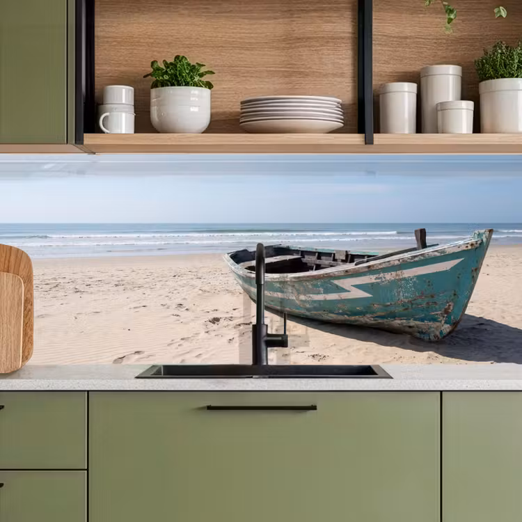 Boot - Zandstrand - Zee keuken achterwand 2 middel -sfeer3