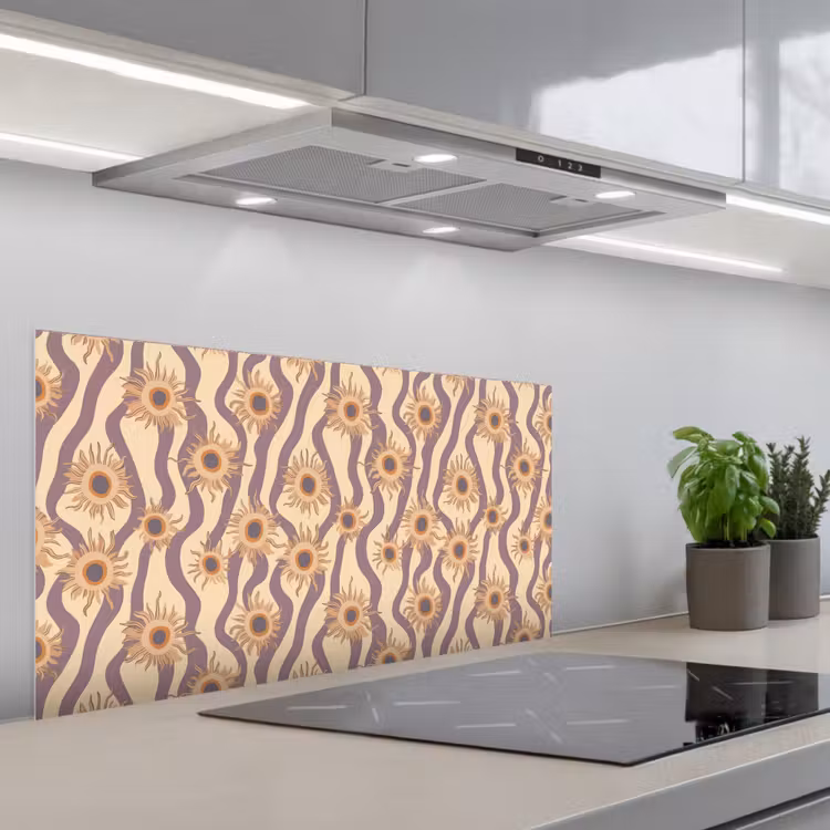 Bohemian - Vibe - Lavendelpaars keuken achterwand spatscherm middel 899 -3d_schuin