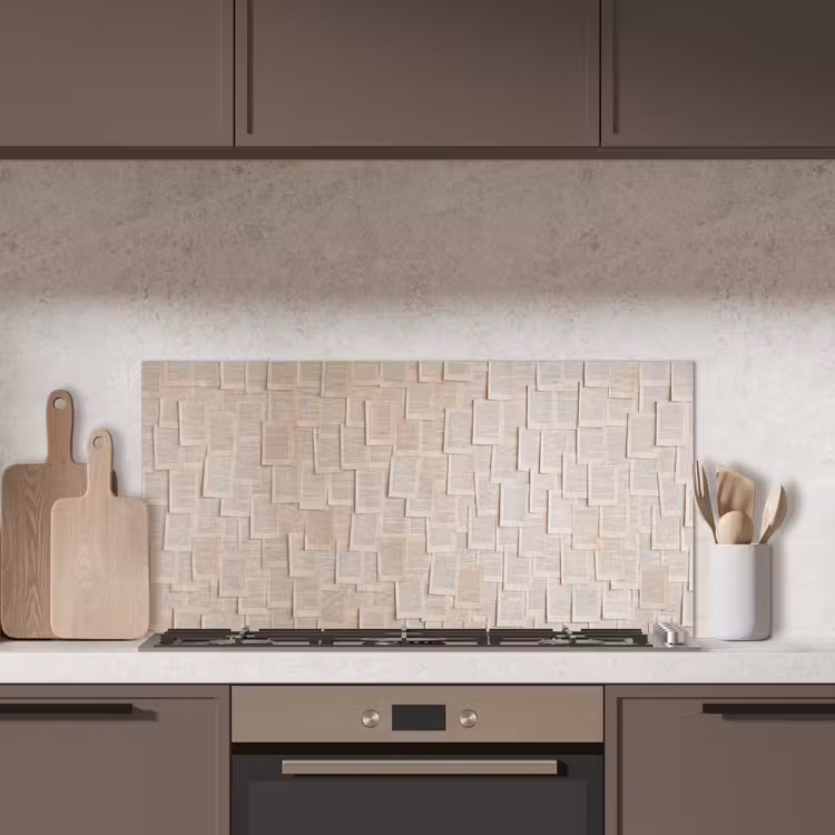 Boekpagina - Collage - Literatuur - Vintage - Beige keuken achterwand spatscherm middel -sfeer2
