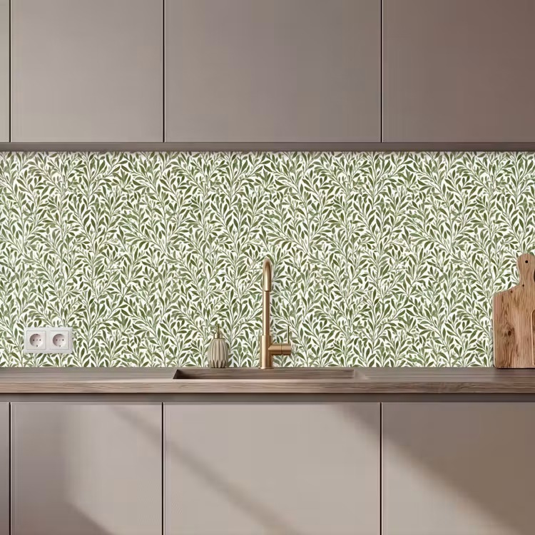 Botanisch - Takken - Groen keuken achterwand 2 middel 871 zz_3dshopping