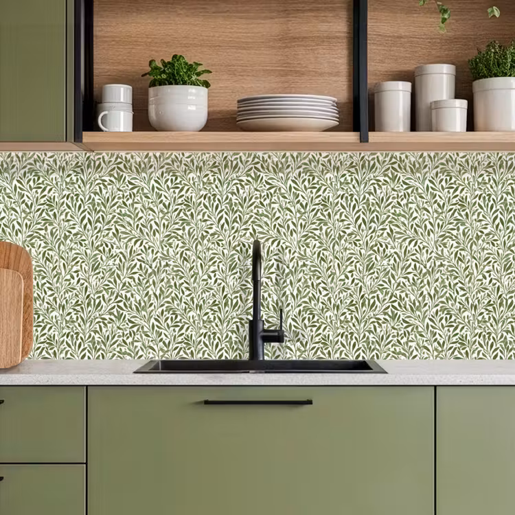 Botanisch - Takken - Groen keuken achterwand 2 middel 871 -sfeer3