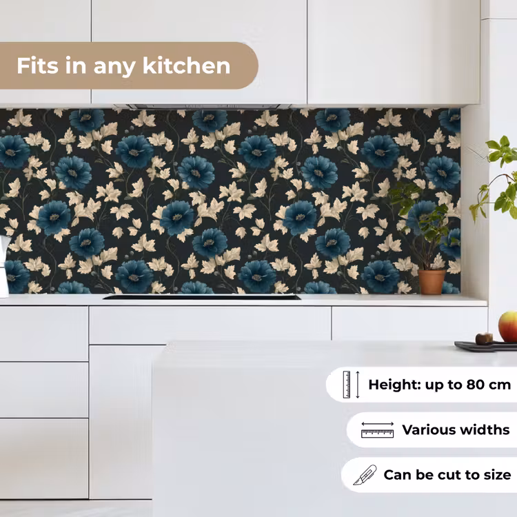 Botanisch - Bloemen - Blauw keuken achterwand 2 middel 871 -sfeer4_UK