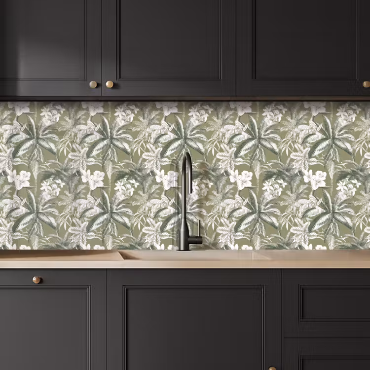 Botanisch - Bloemen - Groen keuken achterwand 2 middel 871 -sfeer1