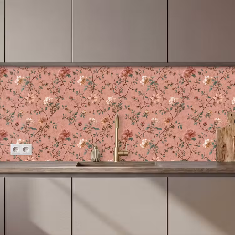 Botanisch - Bloemen - Roze keuken achterwand 2 middel 871 zz_3dshopping