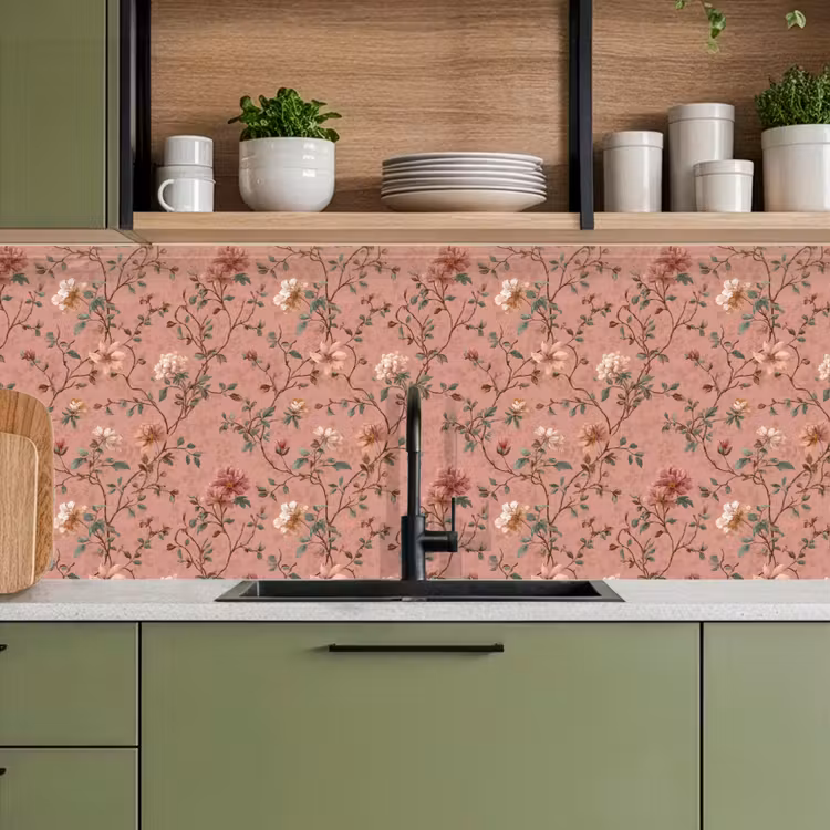 Botanisch - Bloemen - Roze keuken achterwand 2 middel 871 -sfeer3