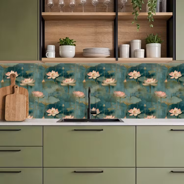 Botanisch - Bloemen - Roze keuken achterwand 2 groot 857 -sfeer3