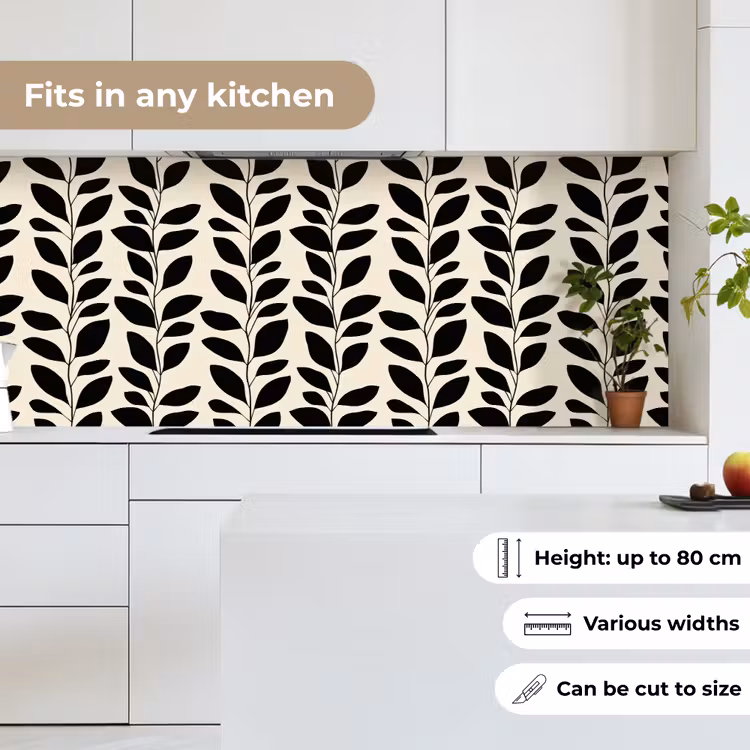 Botanisch - Dessin - Zwart - Beige keuken achterwand 2 middel 871 -sfeer4_UK