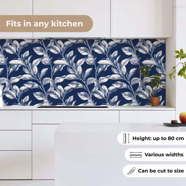 Botanisch - Patroon - Blauw keuken achterwand 2 middel 871 -sfeer4_UK
