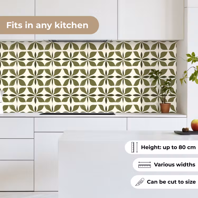 Botanisch - Retro - Groen keuken achterwand 2 middel 871 -sfeer4_UK