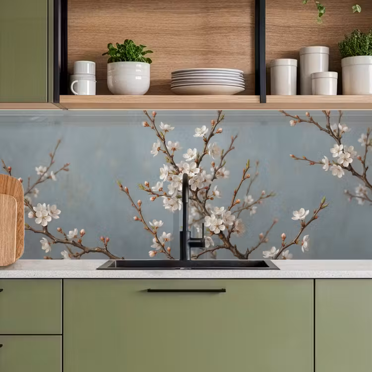 Botanisch - Stilleven - Blauw keuken achterwand 2 middel -sfeer3