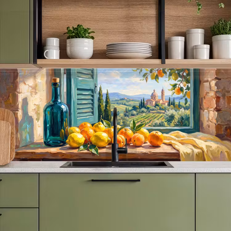 Kitchen Wall Splashback - Bottle - Fruit - Still Life - Fles - Fruit - Stilleven keuken achterwand 2 middel