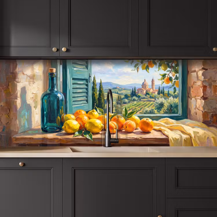 Kitchen Wall Splashback - Bottle - Fruit - Still Life - Fles - Fruit - Stilleven keuken achterwand 2 middel