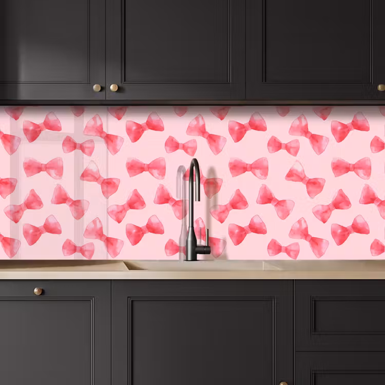 Strikken - Aquarel - Roze keuken achterwand 2 middel 871 -sfeer1