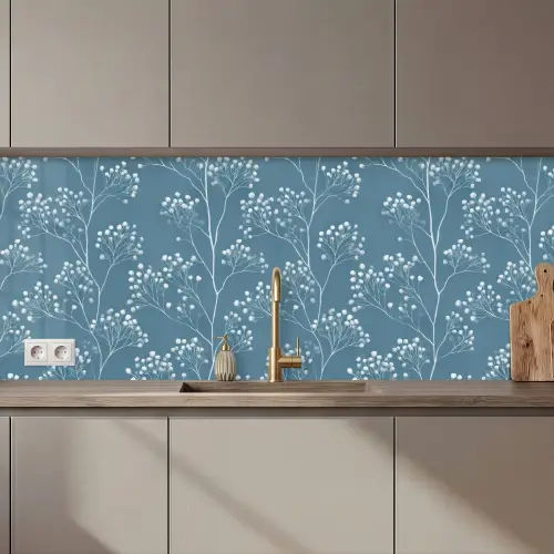 Takken - Bessen - Patroon - Lichtblauw keuken achterwand 2 middel 871 zz_3dshopping