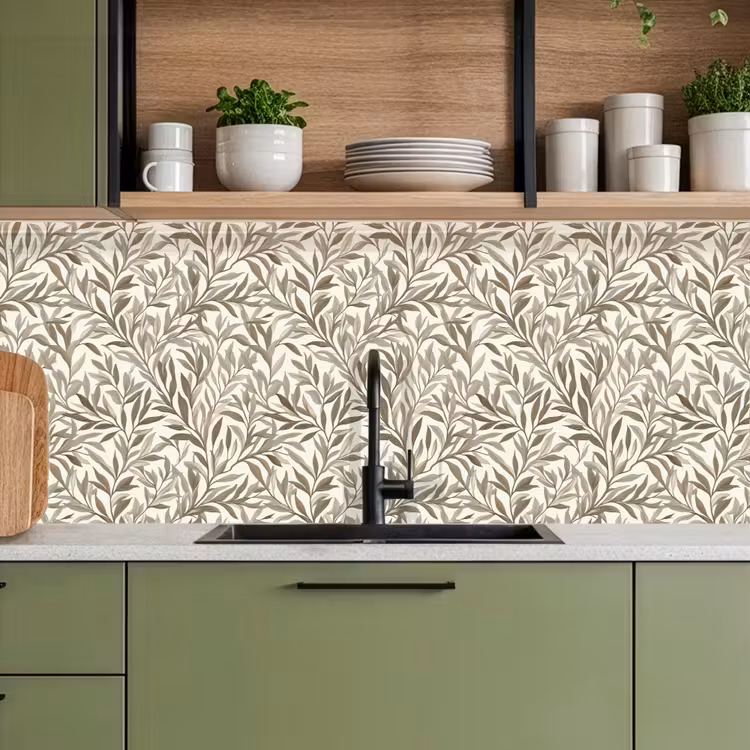 Takken - Botanisch - Taupe keuken achterwand 2 middel 871 -sfeer3