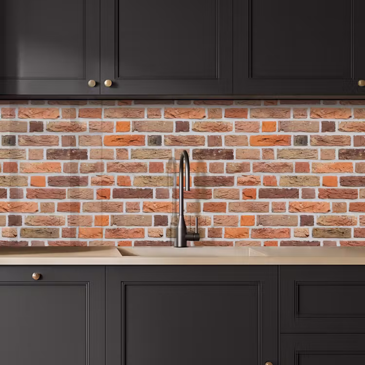 Bakstenen - Aardetinten - Muur - Rustiek keuken achterwand 2 middel 871 -sfeer1