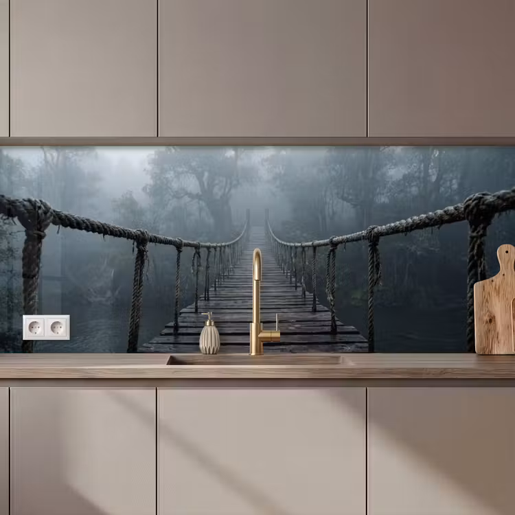 Brug - Jungle - Mist - Natuur keuken achterwand 2 middel zz_3dshopping