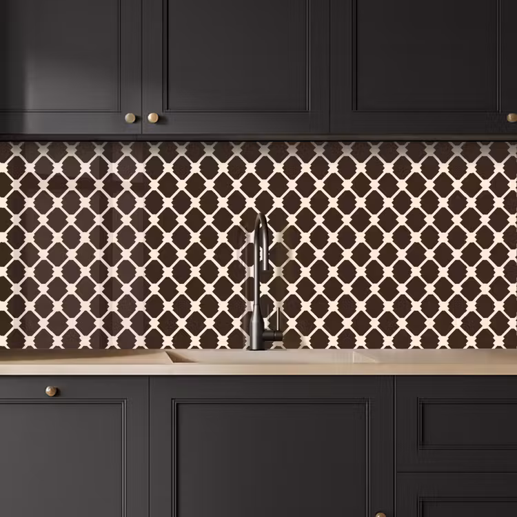 Bruin - Ruitpatroon - Geometrisch keuken achterwand 2 middel 871 -sfeer1