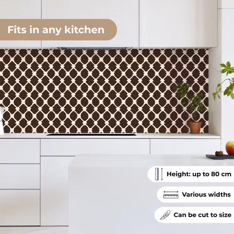 Bruin - Ruitpatroon - Geometrisch keuken achterwand 2 middel 871 -sfeer4_UK