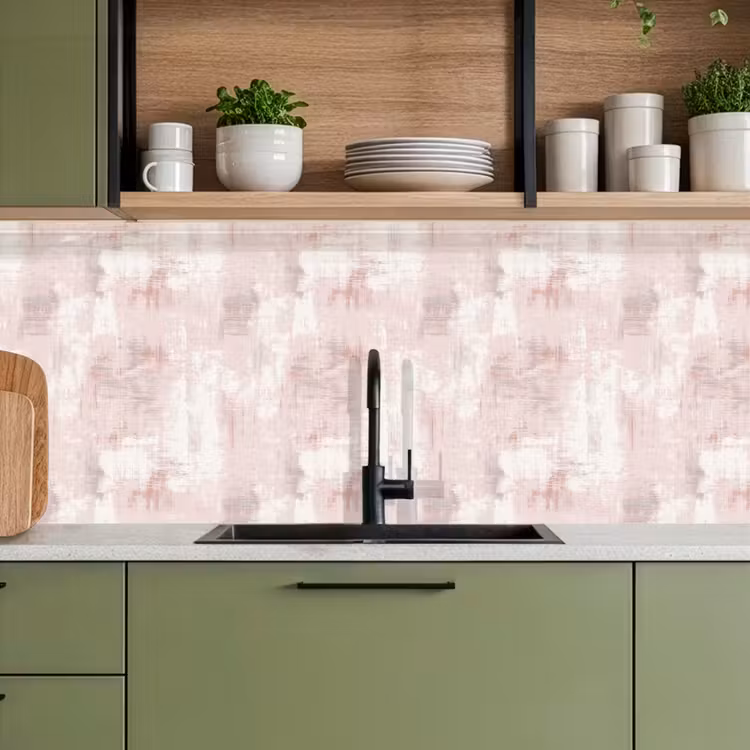 Penseelstrepen - Verbleekte - Roze keuken achterwand 2 middel 871 -sfeer3