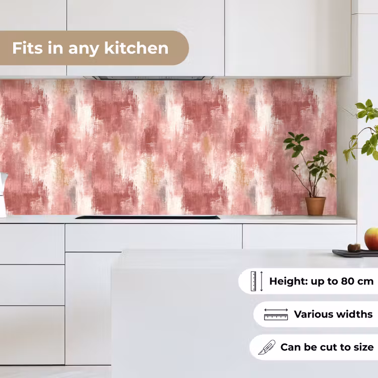 Penseelstrepen - Verweerd - Roze keuken achterwand 2 middel 871 -sfeer4_UK