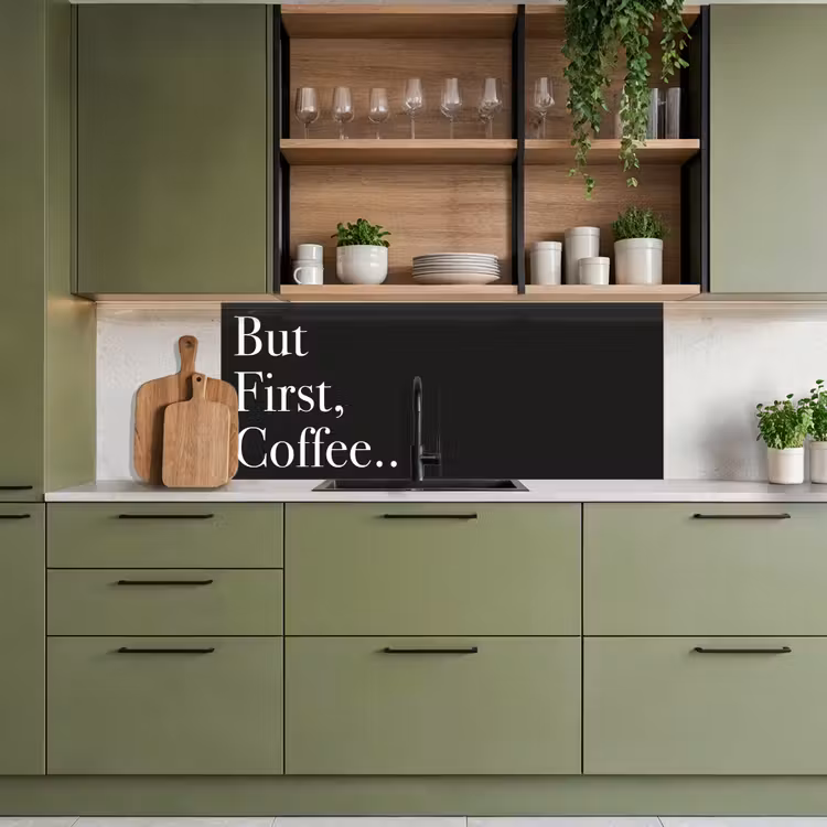 But First Coffee keuken achterwand 2 middel -sfeer3
