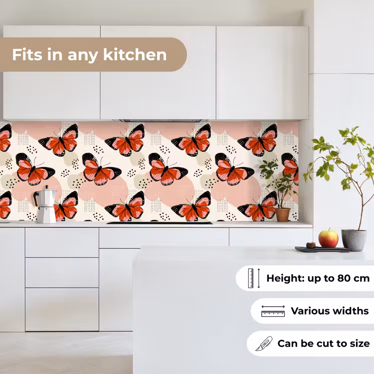 Vlinders - Retro - Kleurrijk keuken achterwand 2 groot 857 -sfeer4_UK