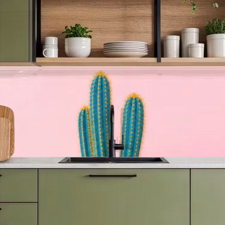 Cactussen - Modern - Pastel keuken achterwand 2 middel -sfeer3
