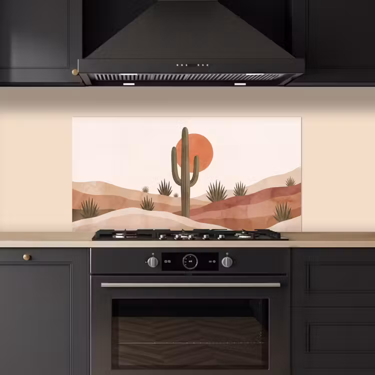 Cactus - Duinen - Modern - Landschap - Groen keuken achterwand spatscherm middel -sfeer1