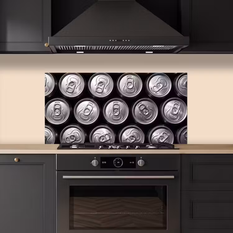 Blikjes - Aluminium - Patroon - Industrieel - Zilver keuken achterwand spatscherm middel -sfeer1